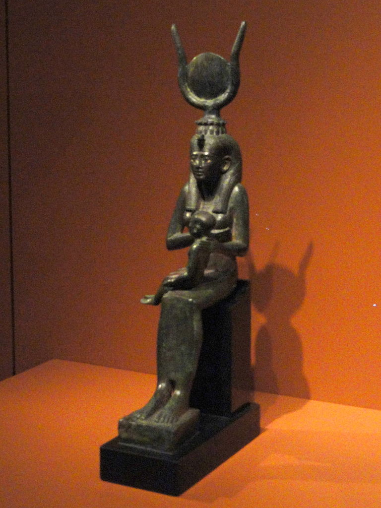 Isis suckling Horus, 664-32 BCE from an exhibit in the Nelson-Atkins Museum of Art, Kansas City, Missouri, USA by Daderot (public domain)
