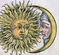 Sun and Moon, Hartmann Schedel's Nuremberg Chronicle, 1493