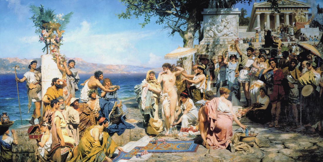 Fryne i Eleusis, maleri av Henryk Siemiradzki (1889)